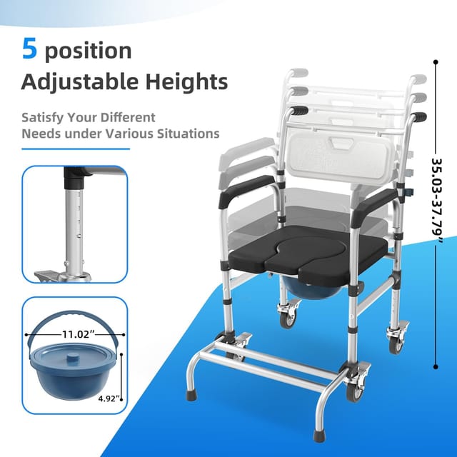 Rolling Shower and Bedside Chair aka Transporting Chair– New – photo 9