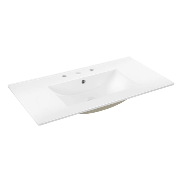 36" White Ceramic Single Top Sink Vanity – New – photo 1