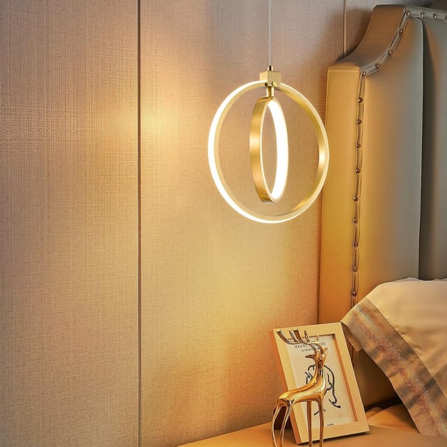 Bnhhlz Modern Gold 2 Ring LED Pendant Lights (3 Pack) – New – photo 3