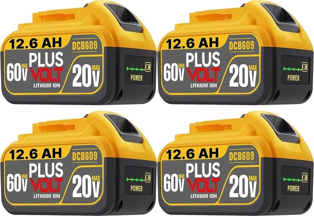 60 Volt Dewalt DCB612 DCB609 12.6Ah FLEX Compatible with 60V/20V Battery 4-Pack High-Capacity – New