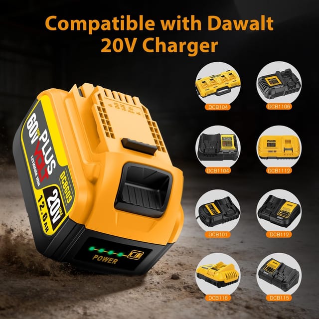 60 Volt Dewalt DCB612 DCB609 12.6Ah FLEX Compatible with 60V/20V Battery 4-Pack High-Capacity – New – photo 9