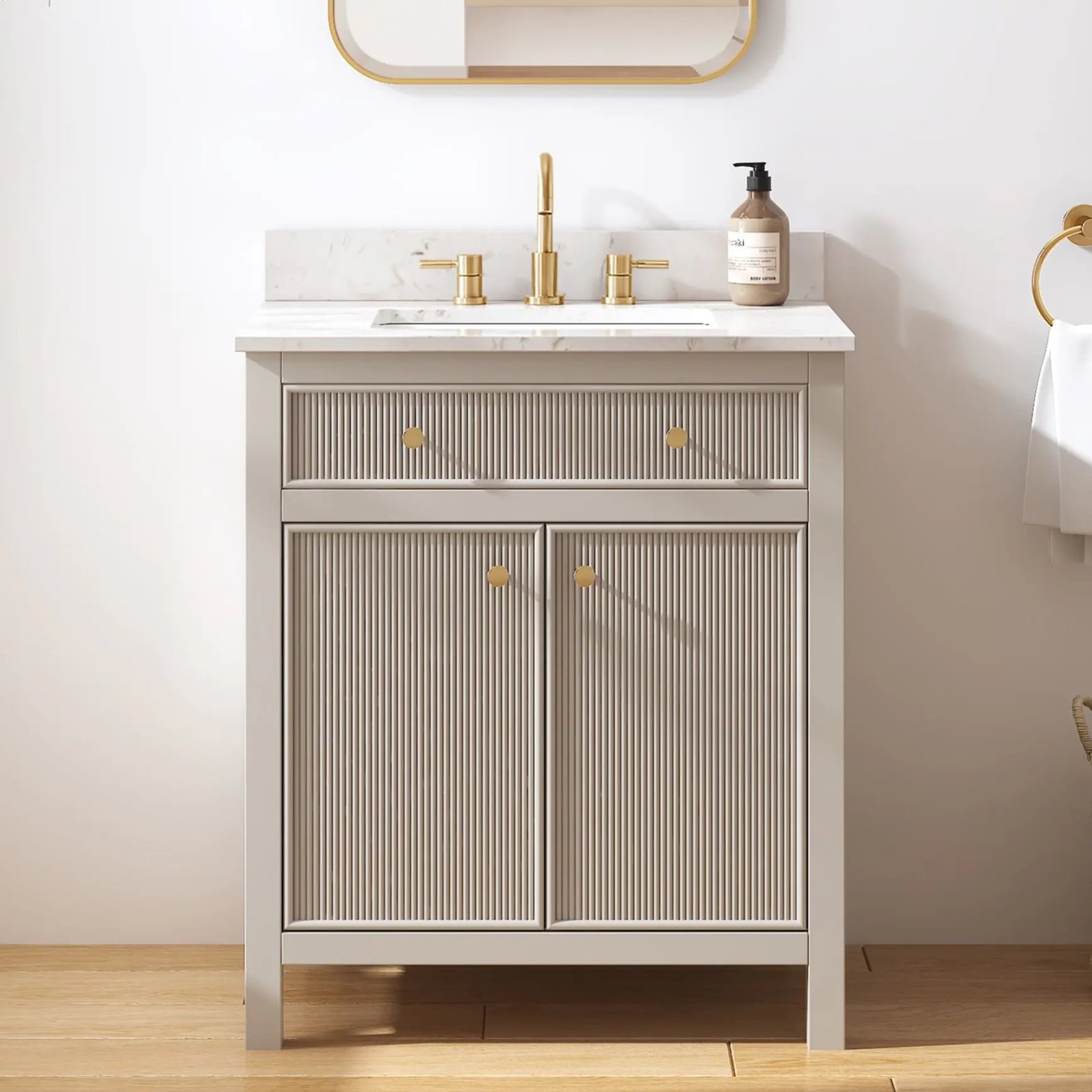 allen + roth Sandbanks Flaxen Bathroom Vanity