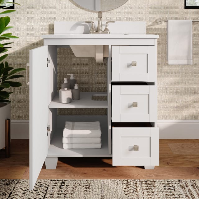 30" White Undermount Single Sink Vanity – New – photo 2