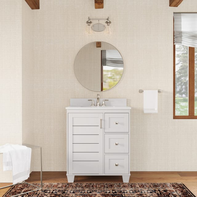 30" White Undermount Single Sink Vanity – New – photo 6