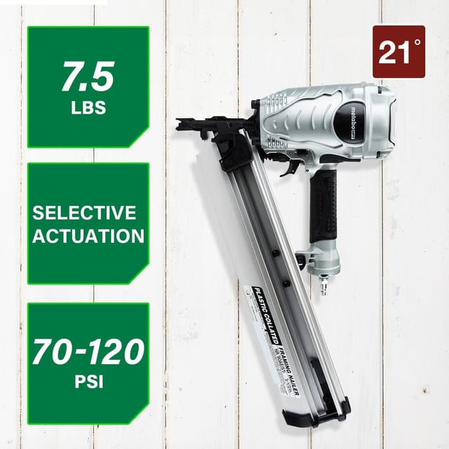 Metabo HPT NR90AES1 21° Pneumatic Framing Nailer – Used – Fair – photo 2