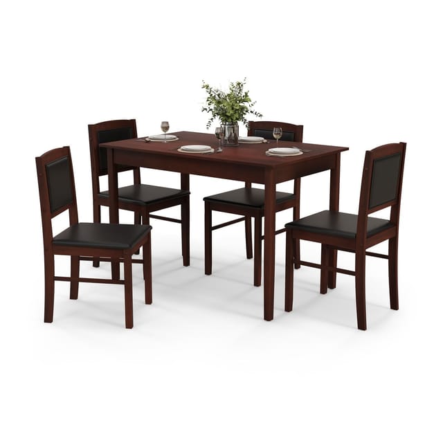 5-Piece Dining Set for 4 with Rubber Wood Legs – New – photo 1