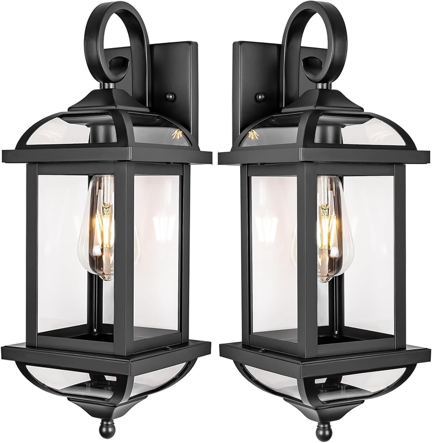 18" Enclosed Outdoor Wall Lanterns (2-Pack) – New
