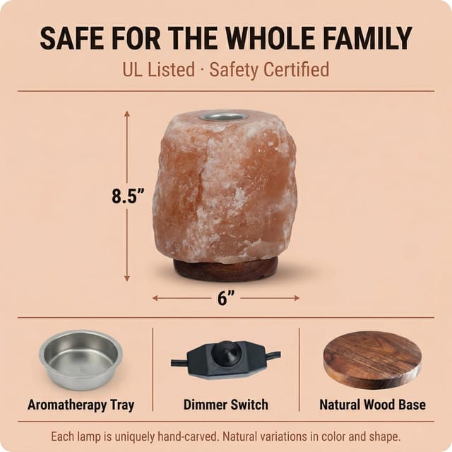 Himalayan Salt Lamp with Aroma Tray and Dimmer – New – photo 3