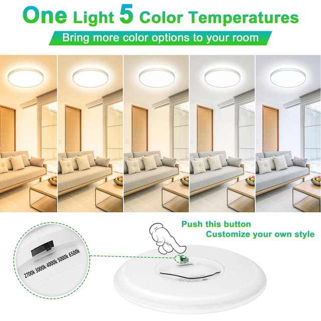 20" Large LED Flush Mount Ceiling Lights (1-Pack) – New – photo 3
