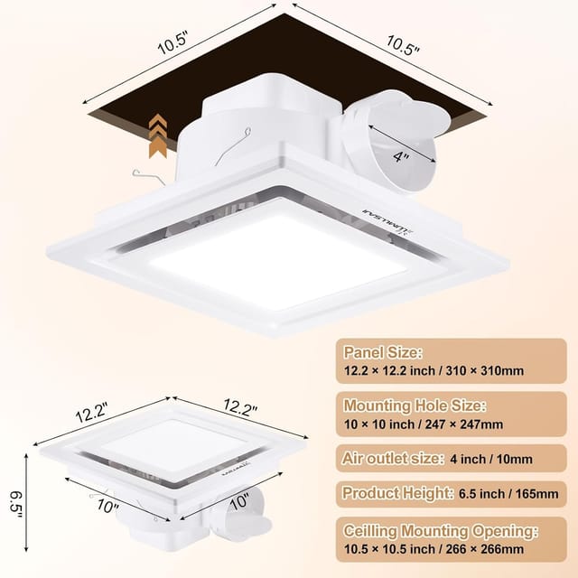 12" Bathroom Exhaust Fan with Light – New – photo 4