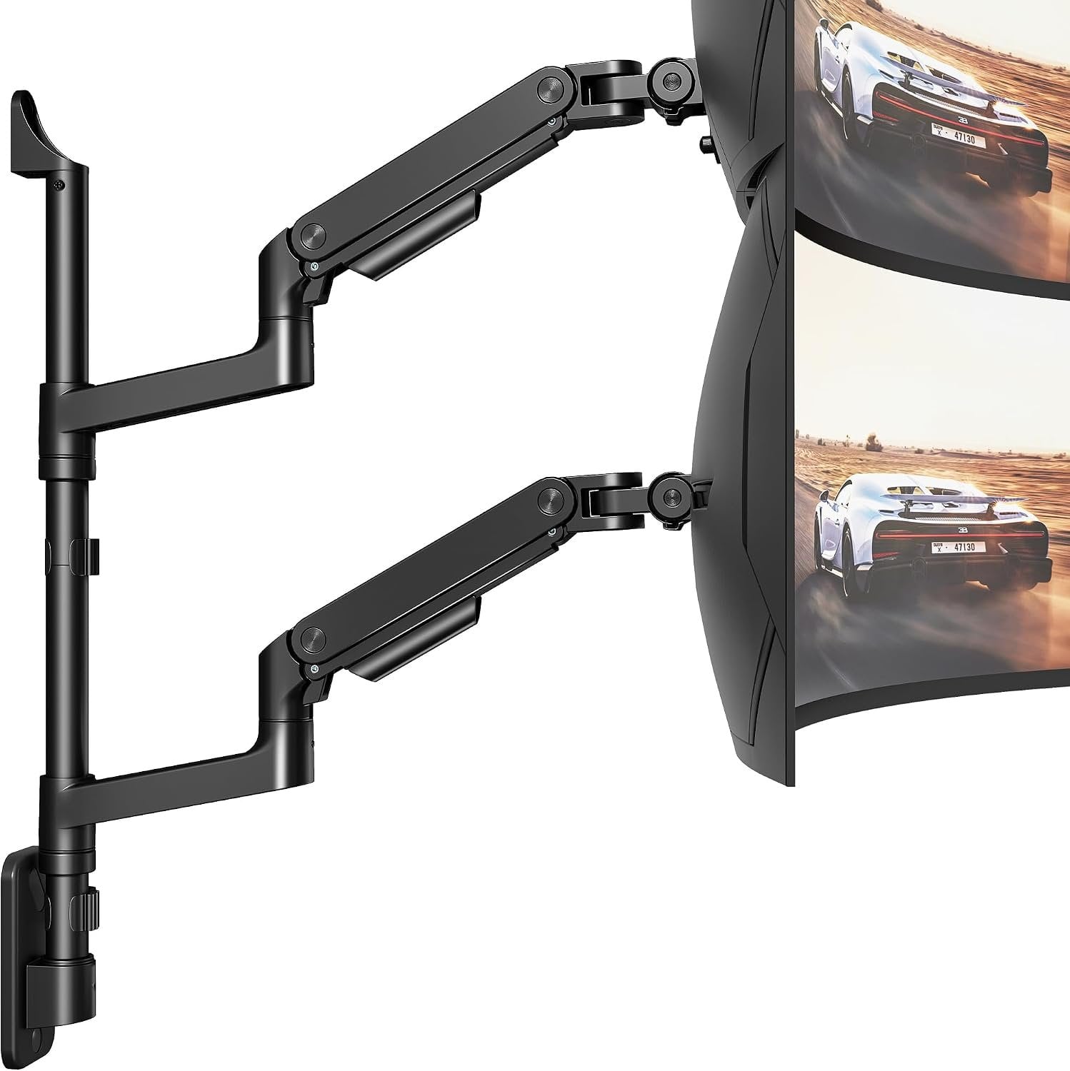 Dual Monitor Wall Mount for 17-49 in Ultrawide Screens, Black