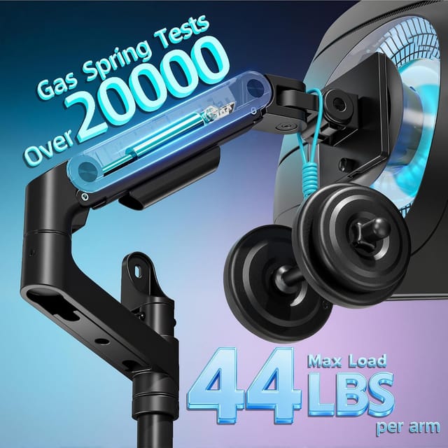 Dual Monitor Wall Mount for 17-49 in Ultrawide Screens, Black – photo 3