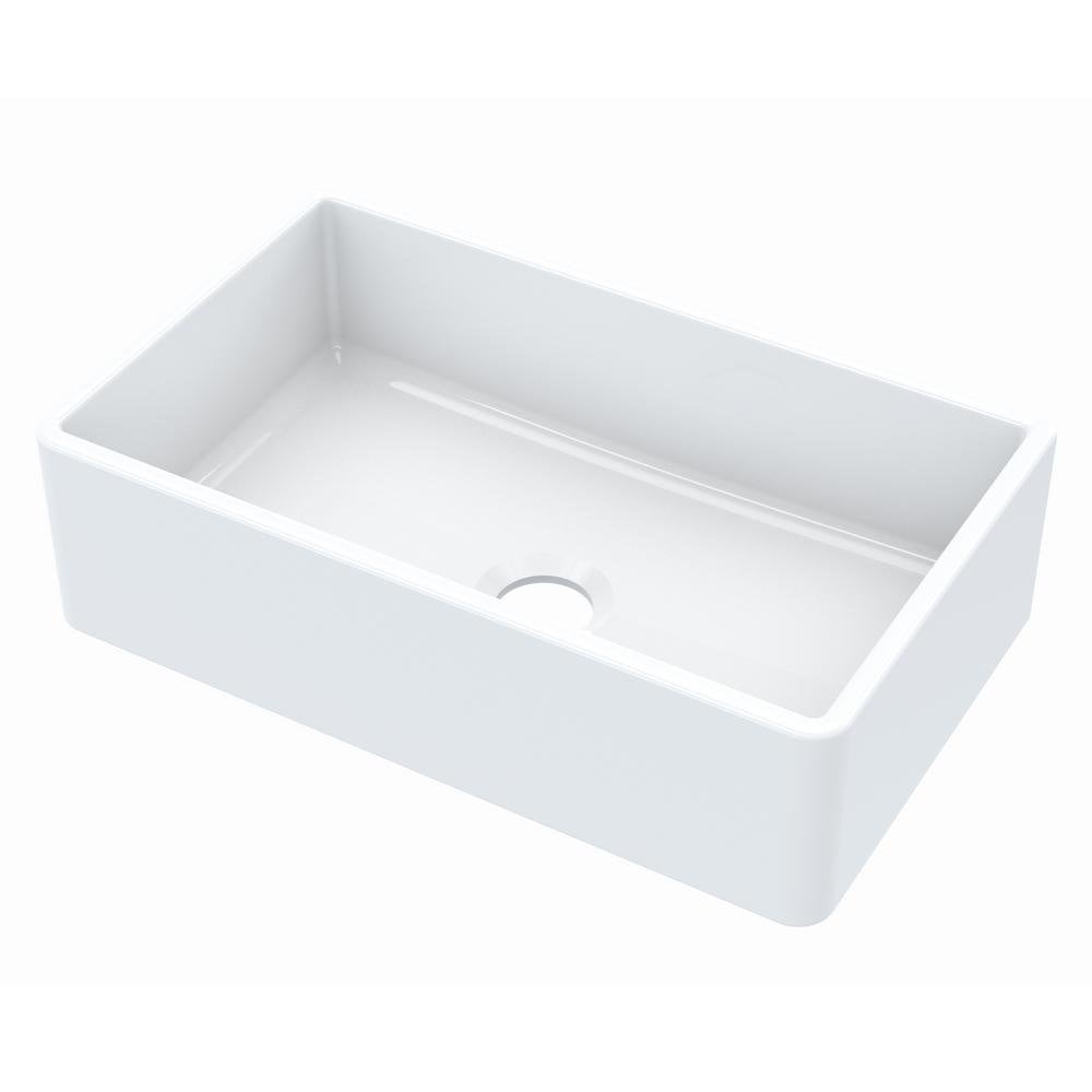SINKOLOGY Turner Farmhouse Apron Front 30 X 18-in Fireclay Single Bowl