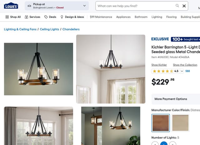 Barrington 5-Light Black Seeded Glass Metal Chandelier – New – photo 6