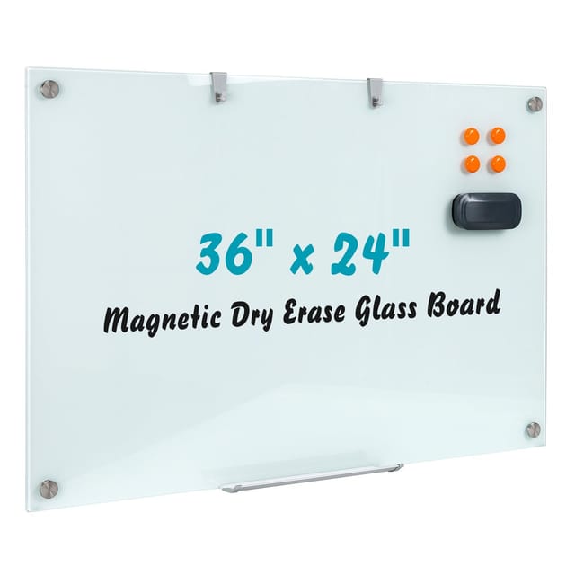 36" x 24" Wingwise Glass Dry Erase Board – New