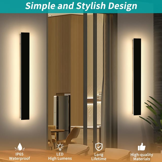 Mikeru 39.3 in LED Outdoor Wall Light Fixtures, 3000K, 2-Pack – photo 5