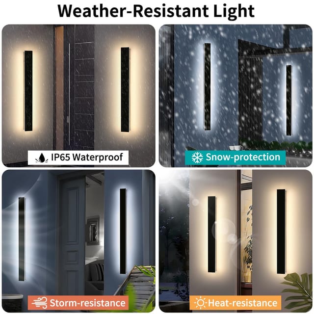 Mikeru 39.3 in LED Outdoor Wall Light Fixtures, 3000K, 2-Pack – photo 6