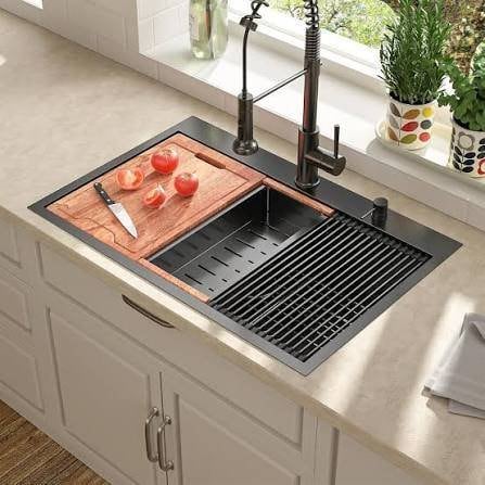 33" Lordear Stainless Steel Drop-In Workstation Kitchen Sink – New