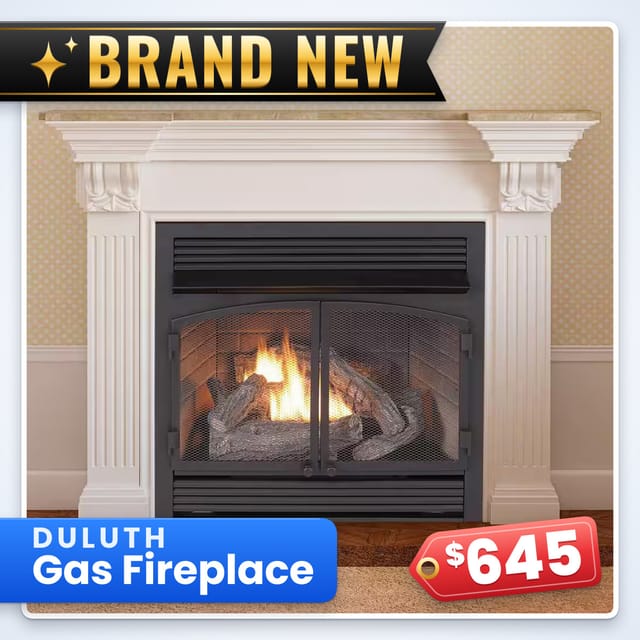 32,000 BTU Dual Fuel Ventless Gas Fireplace Insert – Brand New