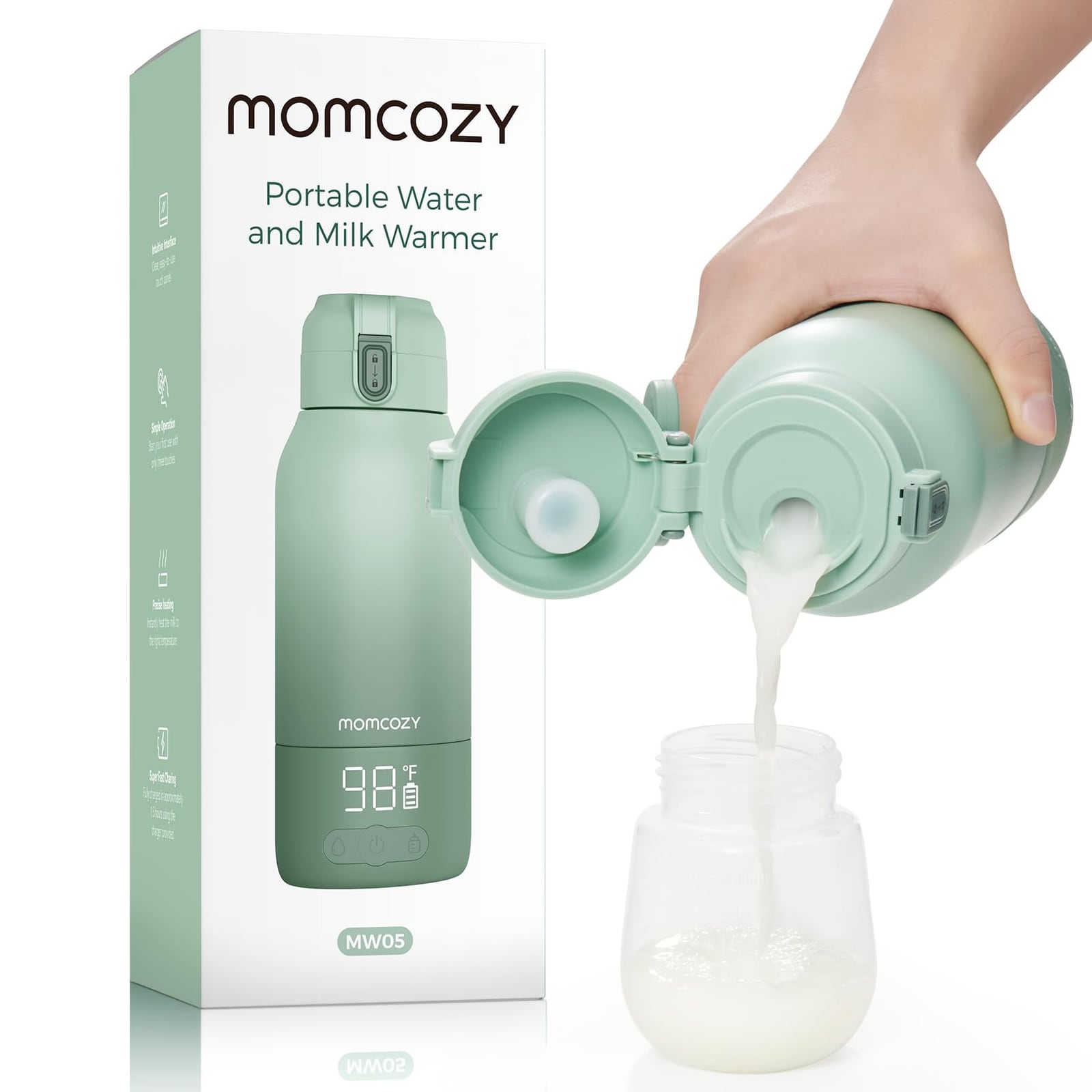 Momcozy Portable Bottle Warmer, 17 oz Large Capacity – Open Box