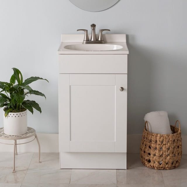 18" Project Source Dover White Bathroom Vanity