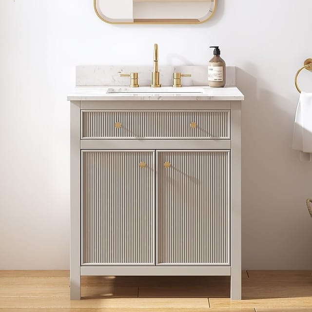 30" Allen + Roth Sandbanks Flaxen Greige Bathroom Vanity – New