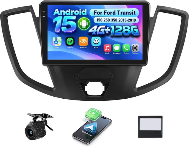 Android Car Stereo for Ford Transit 2015–2019, 4GB/128GB – New