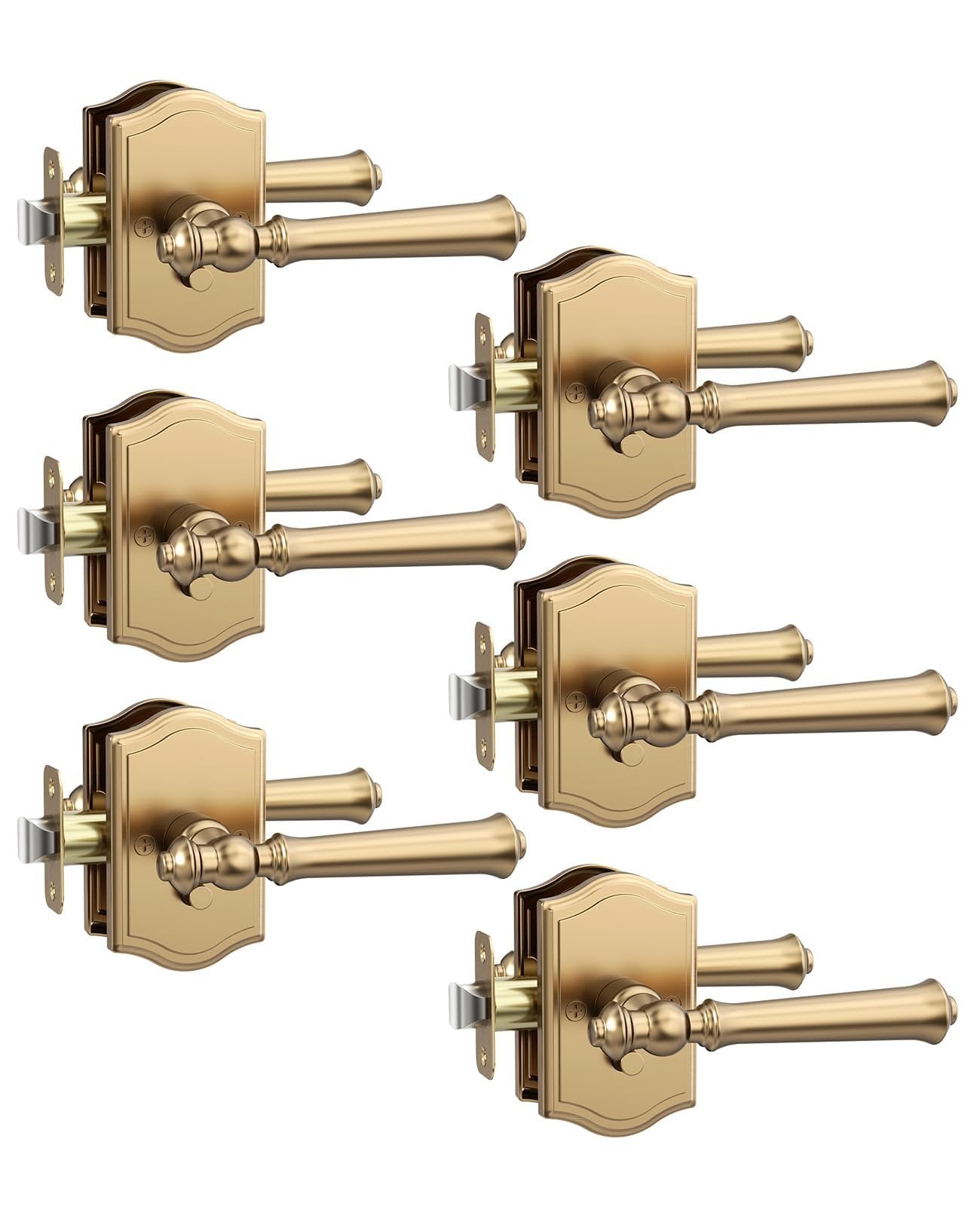 Champagne Bronze Privacy Handles Door – 6 pieces