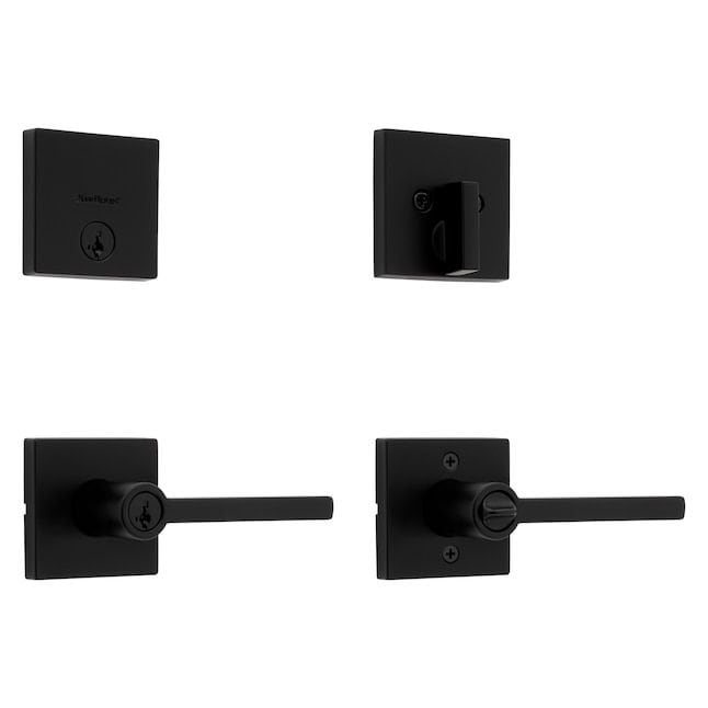 Kwikset Halifax Matte Black Keyed Entry Handleset – Used – Good