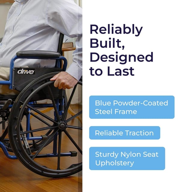 18" Drive Medical Blue Streak Lightweight Transport Chair – New – photo 5