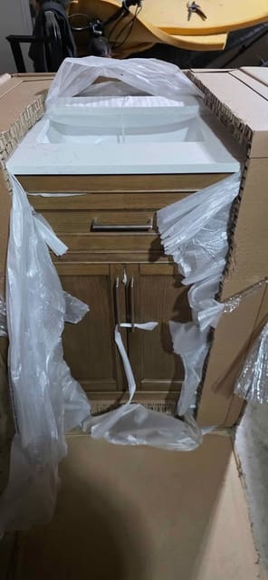 24" Golden Bathroom Vanity – New